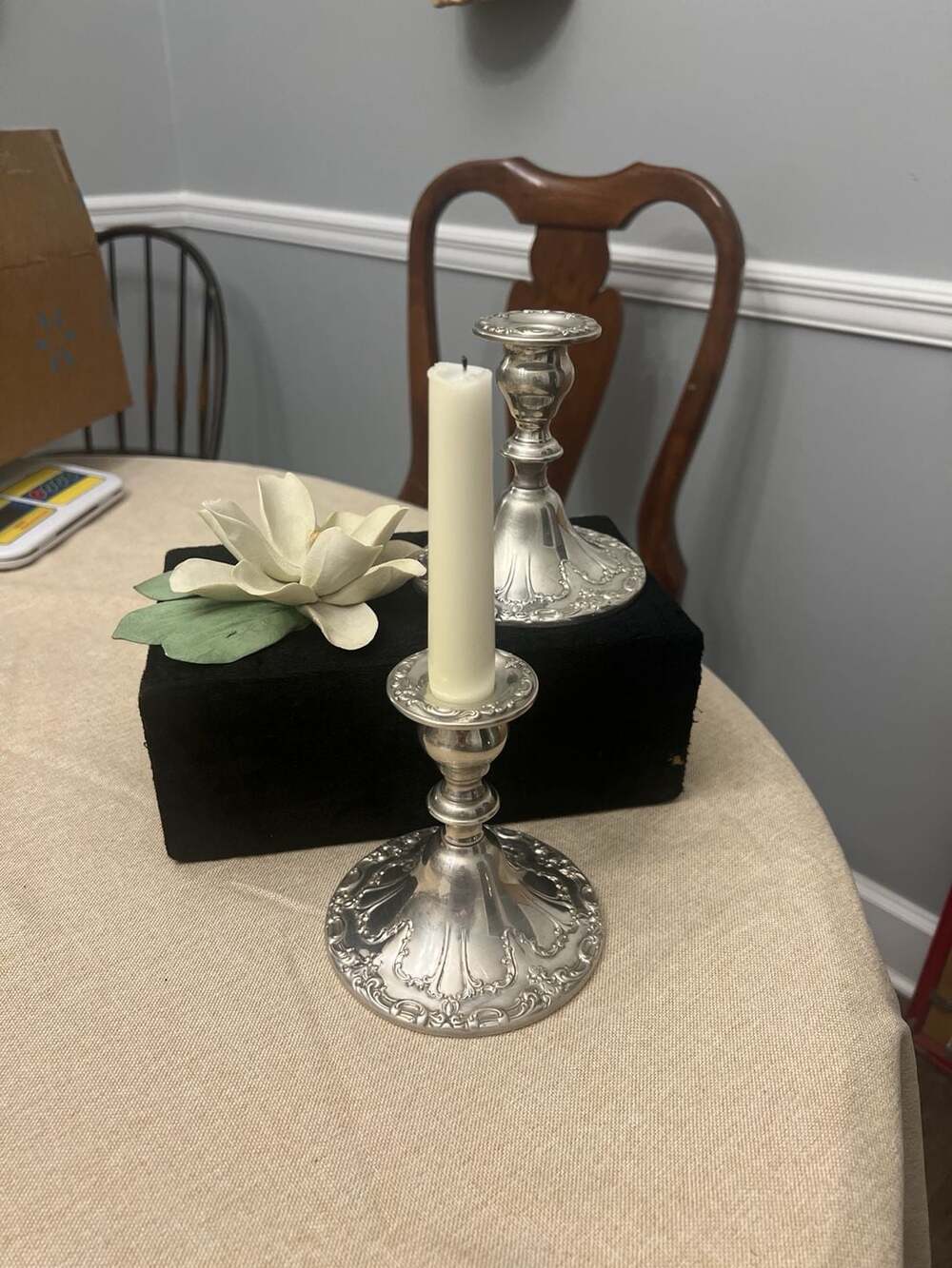 Gorham Chantilly Silverplate Candlesticks Pair YC3004